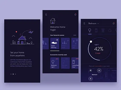 Smarthome Apps ai ar assistant bedroom control home house illustration ios personal simple smart