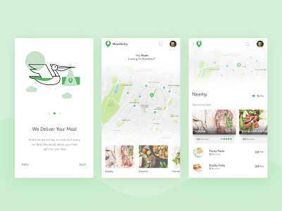 MealBelly - App Exploration app delivery design food healthy illustration ios meal minimalis pelican ui ux