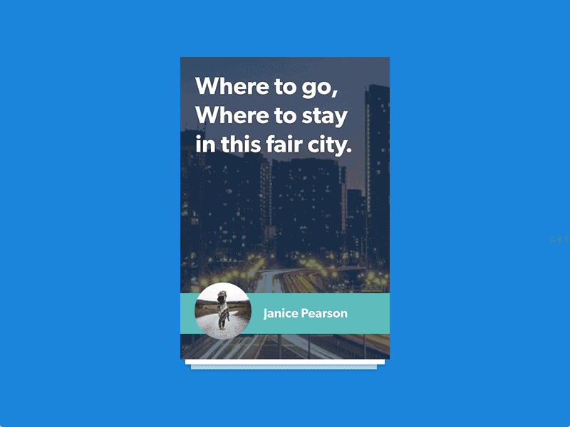 Card Transition animation author bright card city prototype transition travel