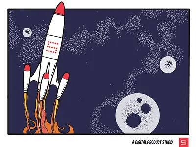 Geek girl con poster, blank geek girl con illustration rockets space