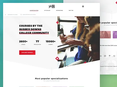 Sussex Downs College Community Courses button categories header menu navigation search site typography web