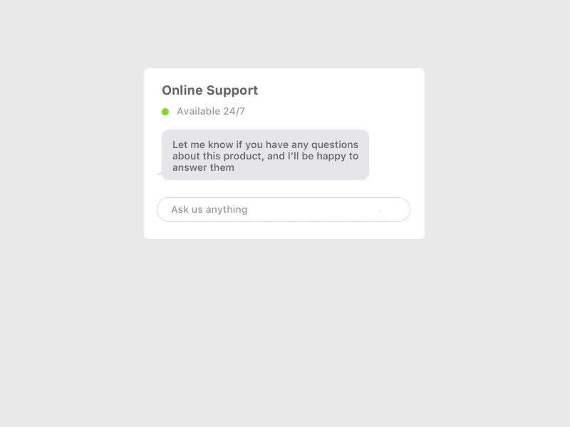 Customer support widget animation app chat conversation flinto framer gif ios message principle prototype widget