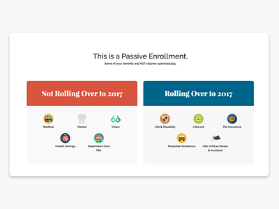 Benefits Enrollment Information Page benefits clean flat ui ux