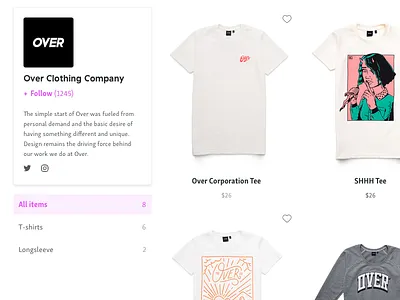 Storefronts apparel clothing commerce marketplace product storefronts tshirt