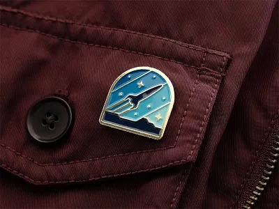 Explorers Club: Rocketeer Pin brooche dan kuhlken dkng enamel pin galaxy nathan goldman pin rocket rocketeer space stars