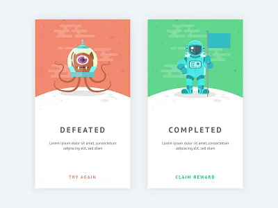 Flash Messages 011 cards complete dailyui fail flash message illustration space success ui