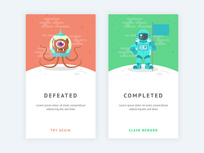 Flash Messages 011 cards complete dailyui fail flash message illustration space success ui