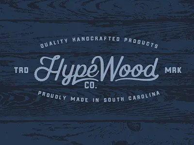 Hype Wood Co. handcrafted logo saw script south carolina wood woodworking wordmark