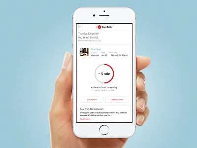 Waitlist for mobile web opentable queue time wait waitlist