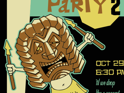 Mahalo-ween 2 (2016) halloween invite retro tiki