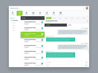 Jobseekers Dashboard black dashboard design green helpful job seekers material user