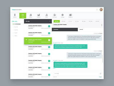 Jobseekers Dashboard black dashboard design green helpful job seekers material user