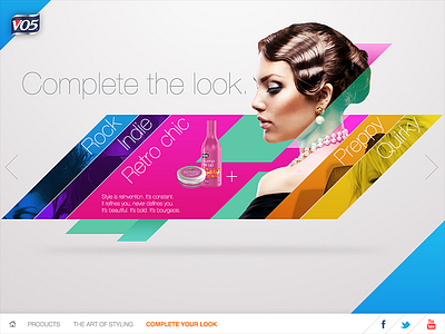 VO5 Website Pitch art direction web design