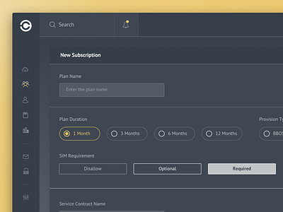 New Subscription create dashboard finances interface new profile subscription ui ux