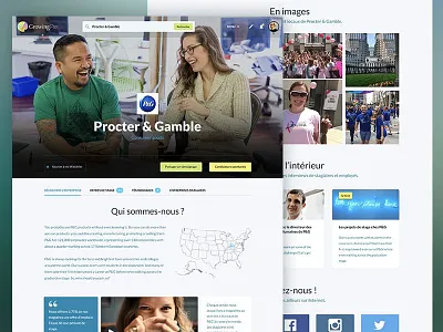 Company page clean company graduates hr job job board recruit students ux