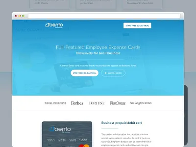 Bento for Business Landing Page banking credit design graphic landing page layout money product ui ux web website
