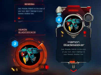 Duelyst Cards card duelyst futuristic game glow hi tech icon stats