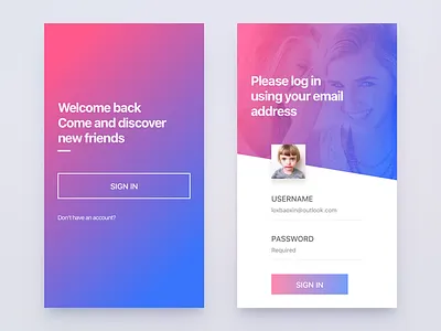 WeCalling app clean design interface ios sign in social ui