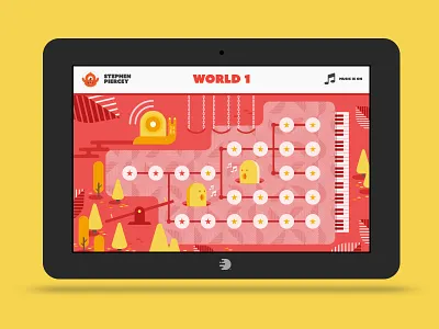 Gaming World / Level / Map Design children gaming level map playground red snail swings tablet trees world yellow