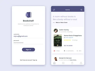 Bookshelf App apps books clean colourful design grid magazines minimalistic store style ui ux