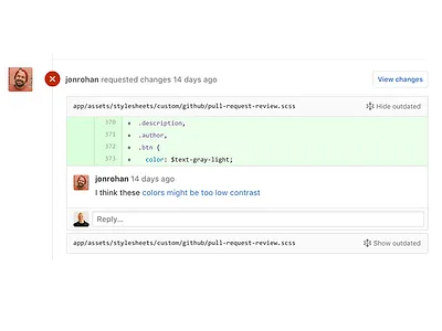 Outdated comments toggling code review product design pull requests