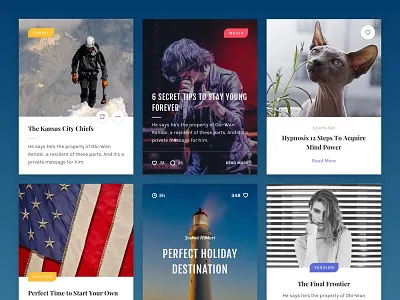 Magic Stone: Blog Cards blog reader sketch ui ui kit