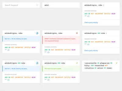Search Query Filter Exploration card filter query search ui ux