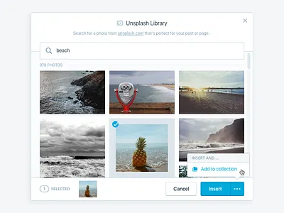 Media Library - Unsplash library media modal ui unsplash wordpress