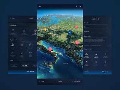 Netguru: Disease Finder app area disease location map pin travel