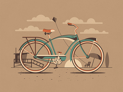 Explorers Club: Venice beach beach cruiser bicycle bike clouds cyclist dan kuhlken dkng kite lifeguard tower nathan goldman sunset