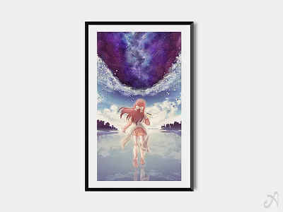 "Shelter" Poster digital painting illustration porter robinson poster shelter space stars