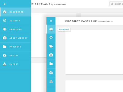 Sidebar states dashboard fontawesome hover karla menu navigation pim product design sidebar tooltip ux web app