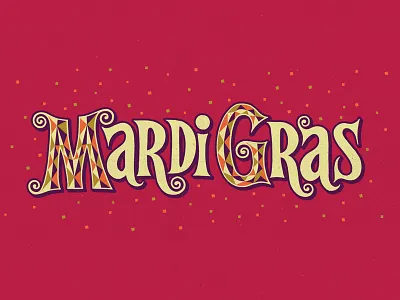 Mardi Gras funky handmade latin lettering mardi gras retro serif vibes wip