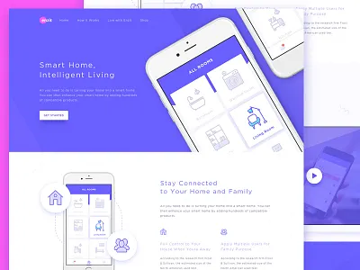 Smart Home Apps Landing Page apps big header clean ios landing page minimal mockup product landing page smart home web design