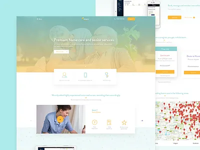Homepage_10242016 clean design elder care home homepage landing minimal page simple ui ux web