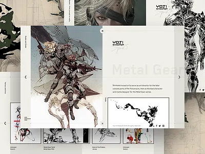 Yoji Shinkawa - website 002 futuristic hellowiktor illustrator japanese artist mecha style ui unique layout yoji shinkawa