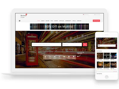 Business Directory bangalore dashboard mobile responsive ui ux white