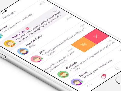 Messages List app dating game gui interface ios iphone list message mobile ui ux