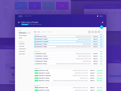Vogons - Time Management dashboard idea42 invoice software time management ui uiux ux