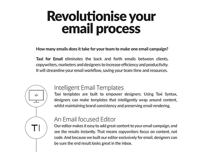 Revolutionise your email process - Taxi for Email Ad email email design email development email marketing emaildesign