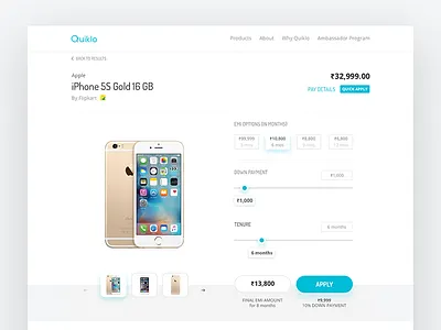 Product Page clean design ecommerce interaction responsive ui ux web