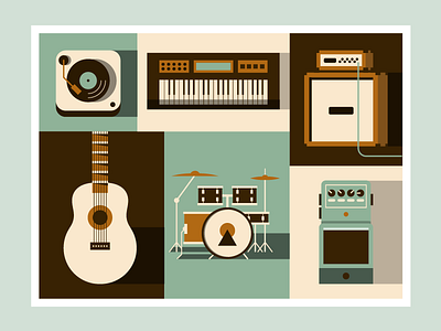 Music Illustration graphic design guitar icon icons illustration illustrator music shadow vector visual design
