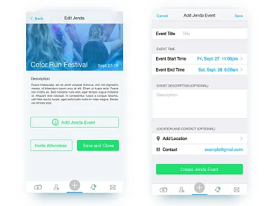 Jenda App - Jenda Setup agenda app calendar event idea42 ios ui ux