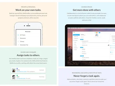 WeDo Landing Page Redesign ios landing page todo list web website wedo