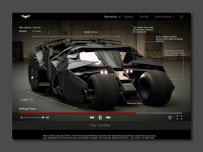 Daily UI Day 073 | Virtual Reality batman daily ui daily ui day 073 the dark knight the tumbler ui uiux virtual reality
