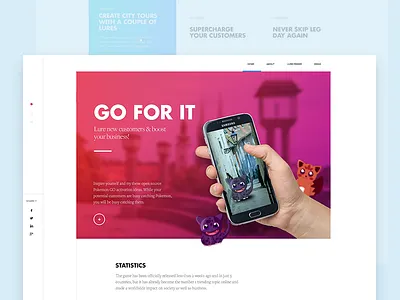 Pokemongo — Landing Page clean flat illustration layout light modern pokemon simple type typography web website
