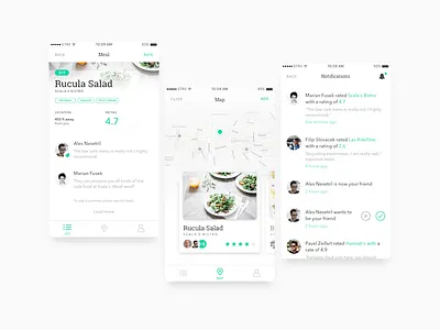 Low Carbo iOS Overview clean food healthy ios map minimal rating salad strv venue