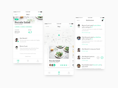 Low Carbo iOS Overview clean food healthy ios map minimal rating salad strv venue