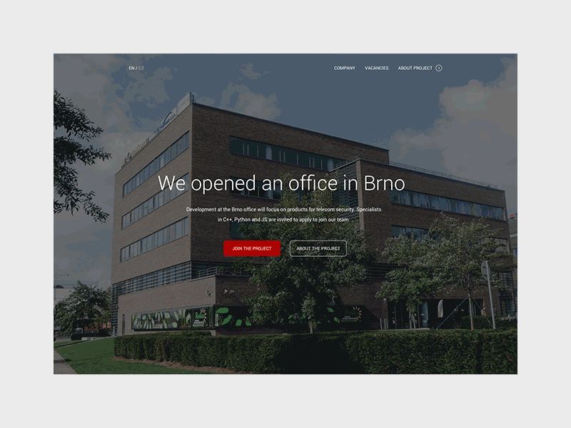 Brno Landing Page. landing page pt