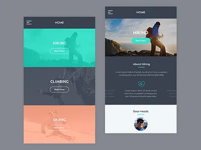 Compass App app climb design ecommerce gear hike iphone outdoor sports store ui web